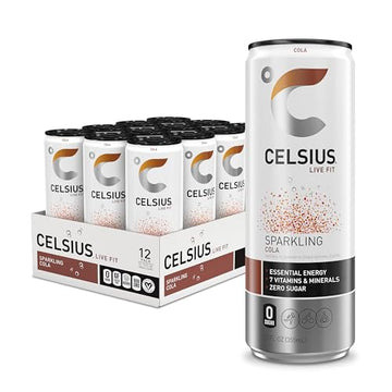 CELSIUS Sparkling Cola, Functional Essential Energy Drink 12 Fl Oz (Pack of 12) CELSIUS uk supplements