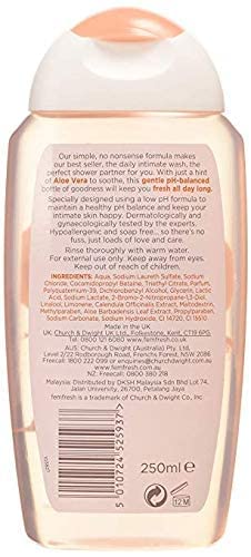 Femfresh 250ml Intimate Hygiene Daily Intimate Wash3 Pack Deal Femfresh uk supplements