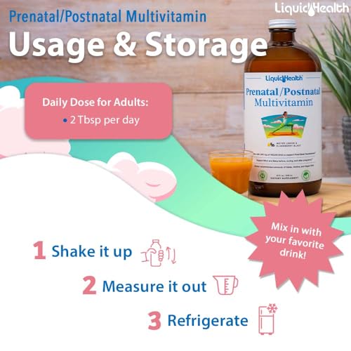 LIQUIDHEALTH Prenatal/Postnatal Multiple Liquid Women's Multivitamin with Real Folate LIQUIDHEALTH uk supplements