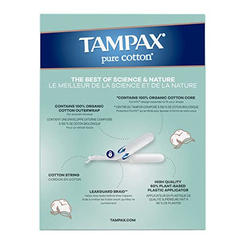 TAMPAX Pure 100% Organic Cotton Core Super Absorbency Tampons - 24 ct Tampax uk supplements