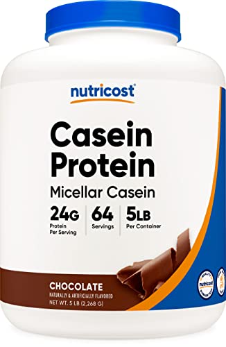Nutricost Casein Protein Powder 5lb Chocolate - Micellar Casein, Gluten Free, Non-GMO Nutricost uk supplements