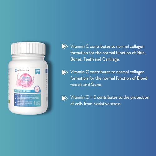 Collagen Complex | Collagen + Hyaluronic Acid + Vitamin C + Vitamin E | Tablets Healthmarque uk supplements