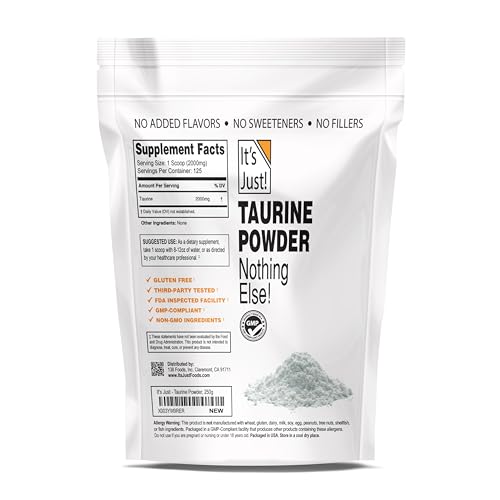 It's Just! - Taurine Powder, 250g Bulk, Pre-Workout Supplement, Unflavored (250g / 125 Servings) It's Just! uk supplements