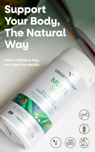 Vegetology MultiVit Vegan Multivitamins w/26 Vitamin & Mineral Supplements Vegetology uk supplements