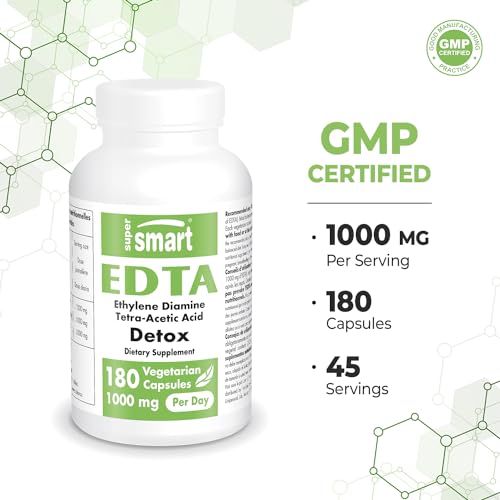 Supersmart - EDTA 1000mg per Day - Calcium Disodium EDTA Supplement | Non-GMO Supersmart uk supplements