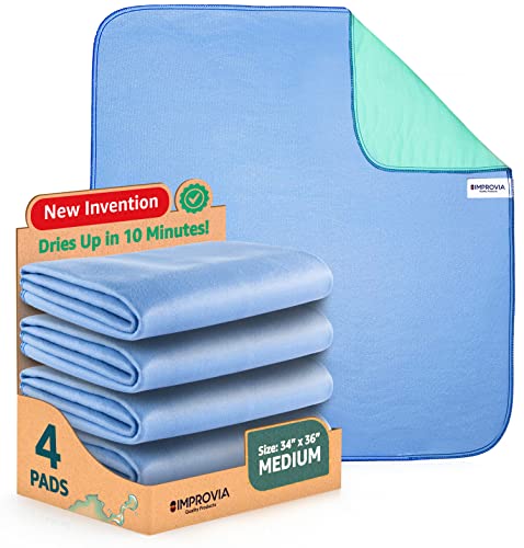IMPROVIA® Washable Underpads, 34" x 36" (Pack of 4) - Heavy Absorben IMPROVIA uk supplements