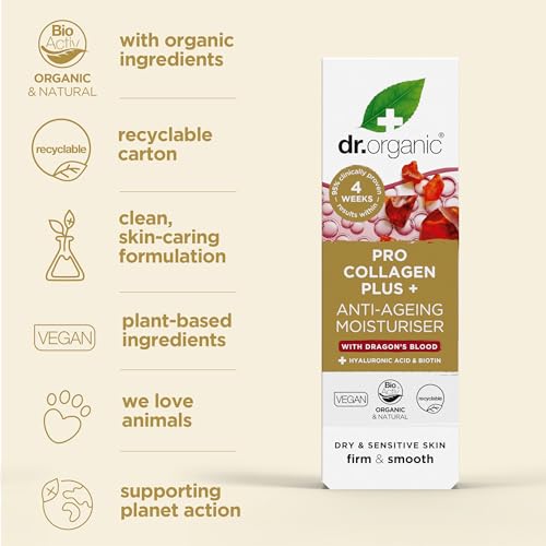 Dr Organic, Organic Pro Collagen with Dragons Blood, Natural, Vegan, Cruelty Free, Paraben & SLS Free, 50ml DR ORGANIC uk supplements
