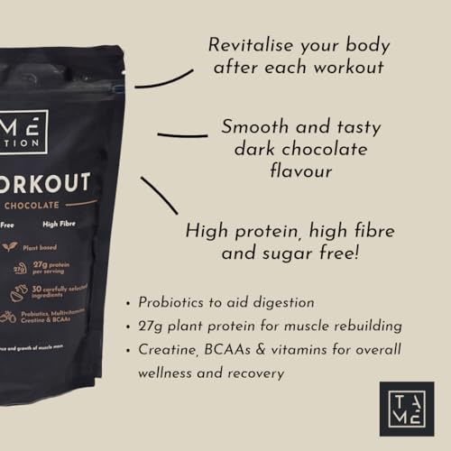 Vegan Post Workout Protein Powder | Dark Chocolate | 301g | Tame Nutrition Tame Nutrition uk supplements
