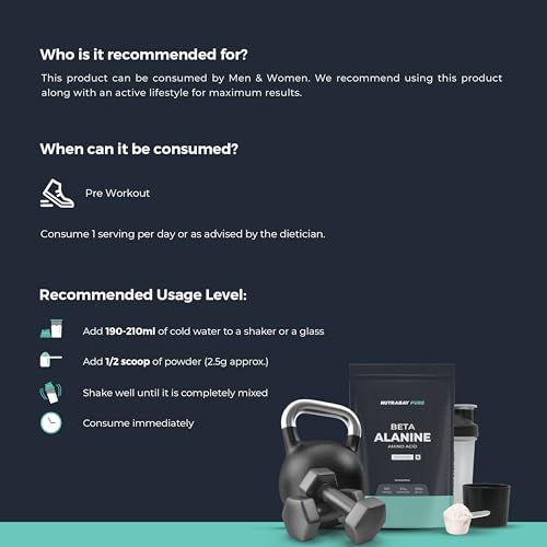 Nutrabay Pure 100% Beta Alanine Powder, Pre Workout supplement for Men & Women Nutrabay uk supplements