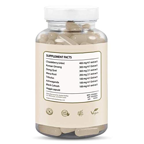 Hormone Balance for Women – Natural Female Energy & Mood Pills – Hot Flashes Menopause Relief Supplement with Vitex Chasteberry, Dong Quai, Maca Root Powder, Ginseng – 90 Veggie Capsules Herbal-avRay uk supplements