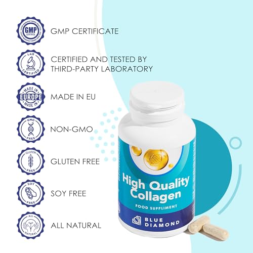 Premium 90 Marine Capsules - 530mg Natural Marine Collagen with Porcine & Bovine Collagen BLUE DIAMOND uk supplements