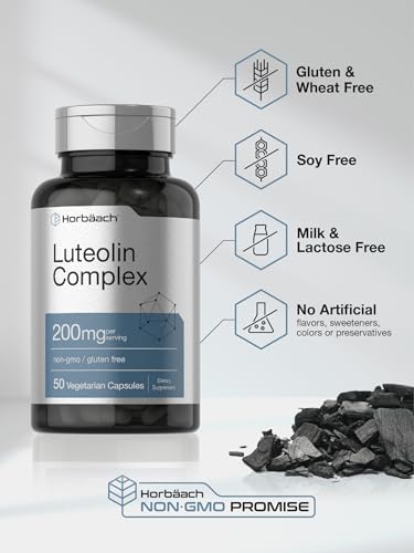Luteolin Complex with Rutin | 50 Capsules | Vegetarian, Non-GMO & Gluten Free Flavonoid Horbäach uk supplements