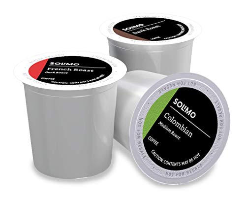 Amazon Brand - Solimo Coffee Pods, Assorted pack (French, Dark, Colombian) Solimo uk supplements
