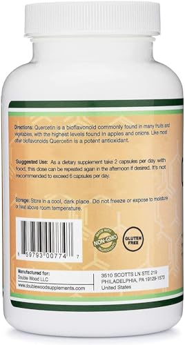Quercetin with Bromelain - 120 Count (1,200mg Servings) Immune Health Capsules Double Wood Supplements uk supplements