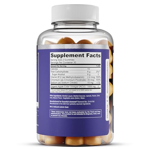 Essential Elements Zero-Sugar ACV Apple Cider Vinegar Gummies from “The Mother” Essential Elements uk supplements