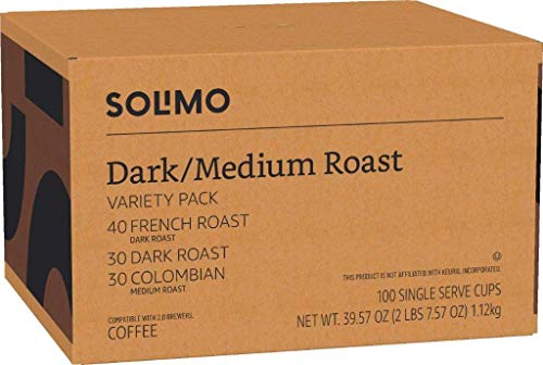 Amazon Brand - Solimo Coffee Pods, Assorted pack (French, Dark, Colombian) Solimo uk supplements