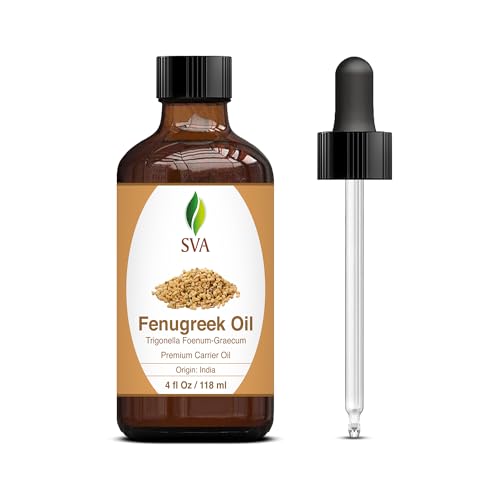 SVA Fenugreek Oil 4oz (118ml) Premium Carrier Oil with Dropper for Hair Care, Hair Oiling, Scalp Massage SVA ORGANICS uk supplements