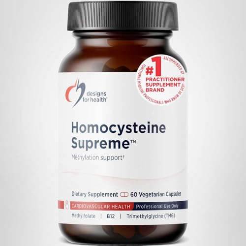 Designs for Health Homocysteine Supreme - Methylated B Vitamins with Riboflavin, B6, B12, Folate, L-Serine & TMG for Brain Support & Heart Health - Methylated Multivitamin (60 Capsules) Designs for Health uk supplements