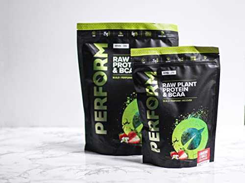 Vivo Life Perform Strawberry & Vanilla Flavour Vegan Protein Powder - BCAA Pea & Hemp Blend Vivo life uk supplements