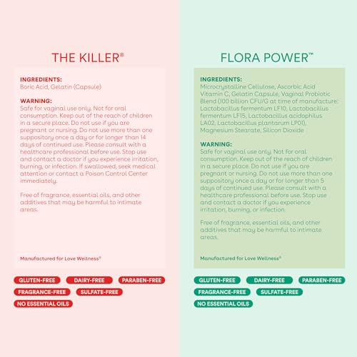 Love Wellness Womens Vaginal Suppository Duo, The Killer & Flora Power Love Wellness uk supplements