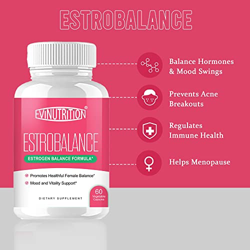 Evinutrition Estrobalance Capsule for Women - Menopause Mood and Energy Support Evinutrition uk supplements