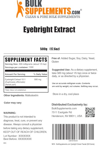 BULKSUPPLEMENTS.COM Eyebright Extract Powder - Eye Bright Extract - Eye Supplement BULKSUPPLEMENTS.COM uk supplements