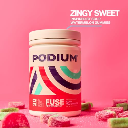 Podium Nutrition, Fuse Pre Workout Powder, Sour Watermelon, 30 Servings, Beta Alanine Podium Nutrition uk supplements