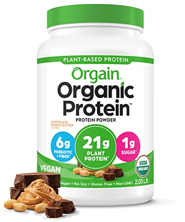 Orgain Organic Vegan Protein Powder, Chocolate Peanut Butter - 21g of Plant Based Protein Orgain uk supplements