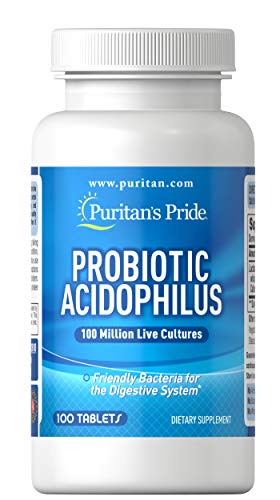Puritan's Pride Probiotic Acidophilus Tablets, White, 100 Count Puritan's Pride uk supplements