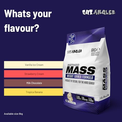 Out Angled Method Mass Gainer Powder, Tropical Banana, 6kg, 100 Scoops OUT ANGLED uk supplements