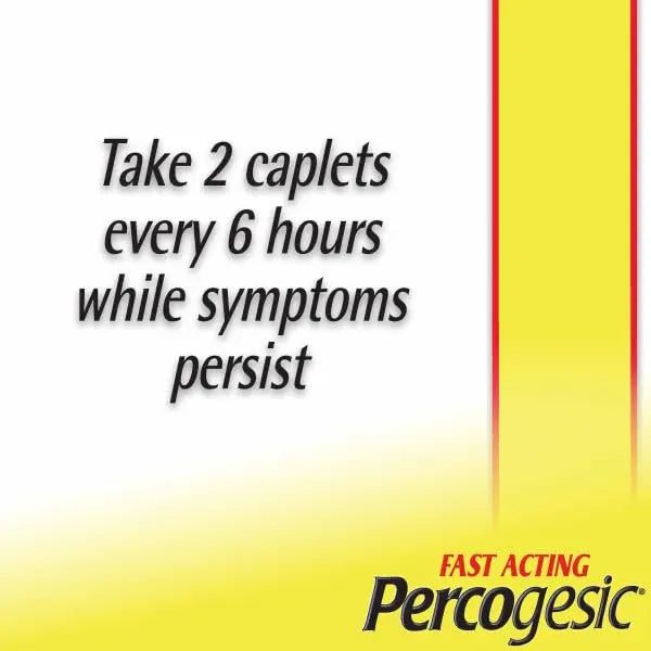 Percogesic Original Pain Relief | Aspirin Free Fast Acting Relief | 90 Coated Caplets (4 Pack) Percogesic uk supplements