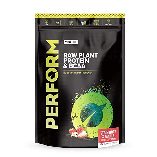 Vivo Life Perform Strawberry & Vanilla Flavour Vegan Protein Powder - BCAA Pea & Hemp Blend Vivo life uk supplements