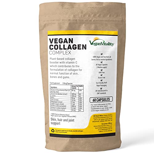 Vegan Collagen Supplement for Skin, Hair, Nails, Joints & Bones with Vegan Vitality uk supplements
