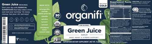 Organifi Green Juice - Organic Superfood Powder - 90-Day Supply - Organic Vegan Greens Organifi uk supplements