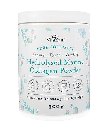 Vitazam Pure Marine Collagen Powder - 100% Hydrolysed Collagen Peptides for Hair Skin and Nails VitaZam uk supplements