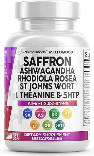 Clean Saffron Supplements with Ashwagandha 8000mg - Mood Support with L-Theanine Clean Nutraceuticals uk supplements