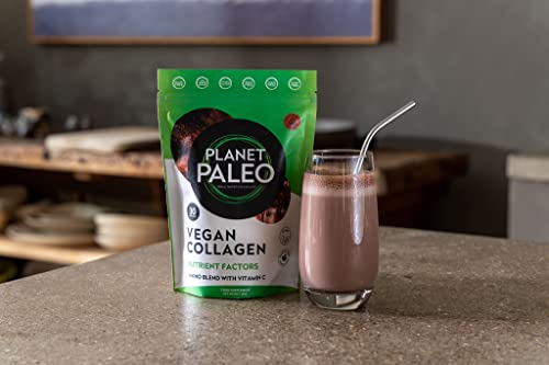 Planet Paleo Vegan Collagen (Chocolate, 255g) - Vegan Collagen Powder - High Protein Planet Paleo uk supplements