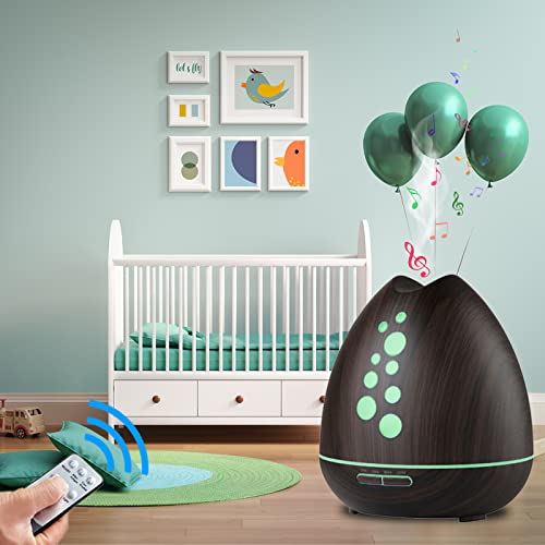 TGE Unique 400ML Essential Oil Diffuser for Essential Oils Bluetooth Music Speaker with Remote 7 Color LED Generic uk supplements