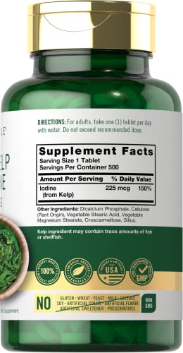 Sea Kelp Iodine Supplement | 225mcg | 300 Tablets | Non-GMO, Gluten Free | Traditional Carlyle uk supplements