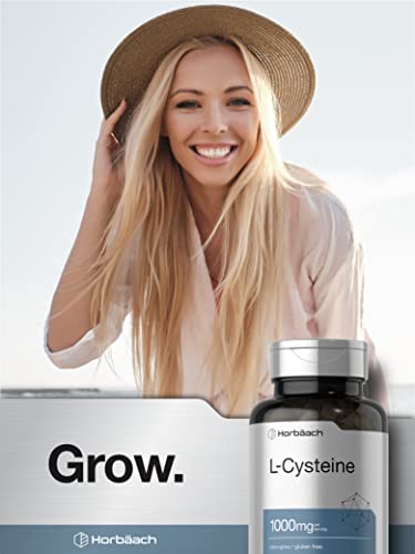 L-Cysteine 1000mg | 100 Powder Capsules | Non-GMO, Gluten Free Supplement Horbäach uk supplements