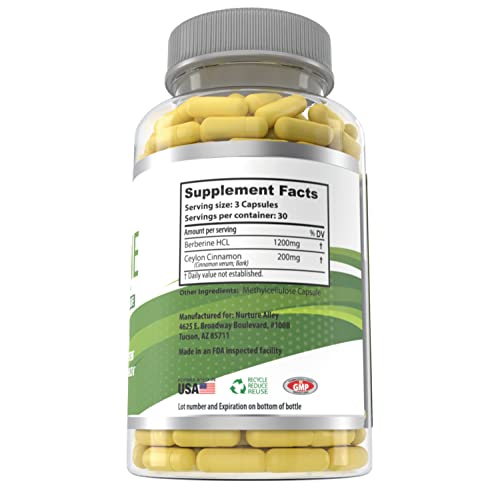Nurture Alley Berberine Complex - Berberine HCL 1200mg Plus Organic Ceylon Cinnamon NURTURE ALLEY uk supplements