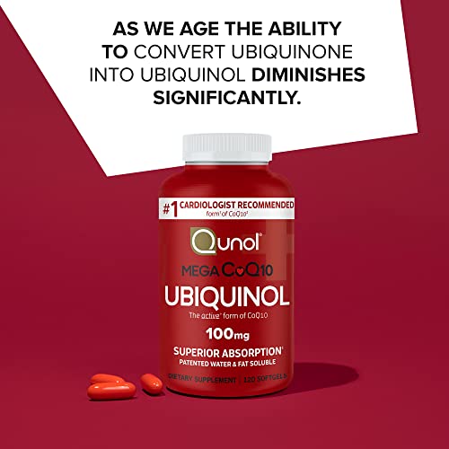 Qunol Mega Ubiquinol CoQ10 100mg Softgels- Superior Absorption - Active form Qunol uk supplements