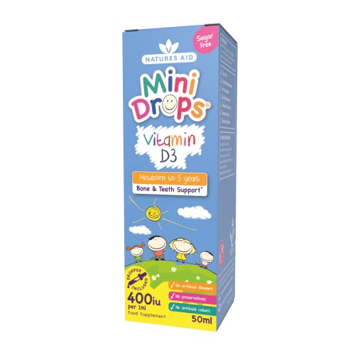 Natures Aid Vitamin D3 Mini Drops for Infants and Children, Sugar Free, 50ml natures aid uk supplements