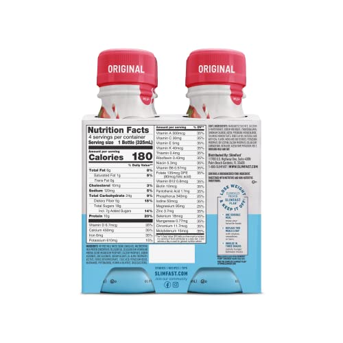 SlimFast Meal Replacement Shake, Original Strawberries & Cream, 10g of Ready to Drink Protein SlimFast uk supplements