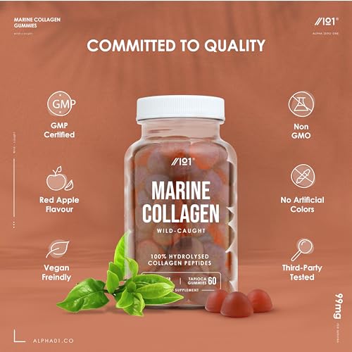 Marine Collagen Gummies - Wild-Caught Marine - Tapioca Based - High Potency Hydrolysed Marine Collagen Gummies ALPHA01 uk supplements