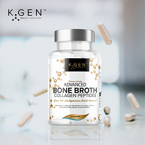 Pure Bone Broth Collagen Supplement Capsules Grass Fed Advanced Blend of Multi Collagen K GEN rejuvenation nutrition uk supplements