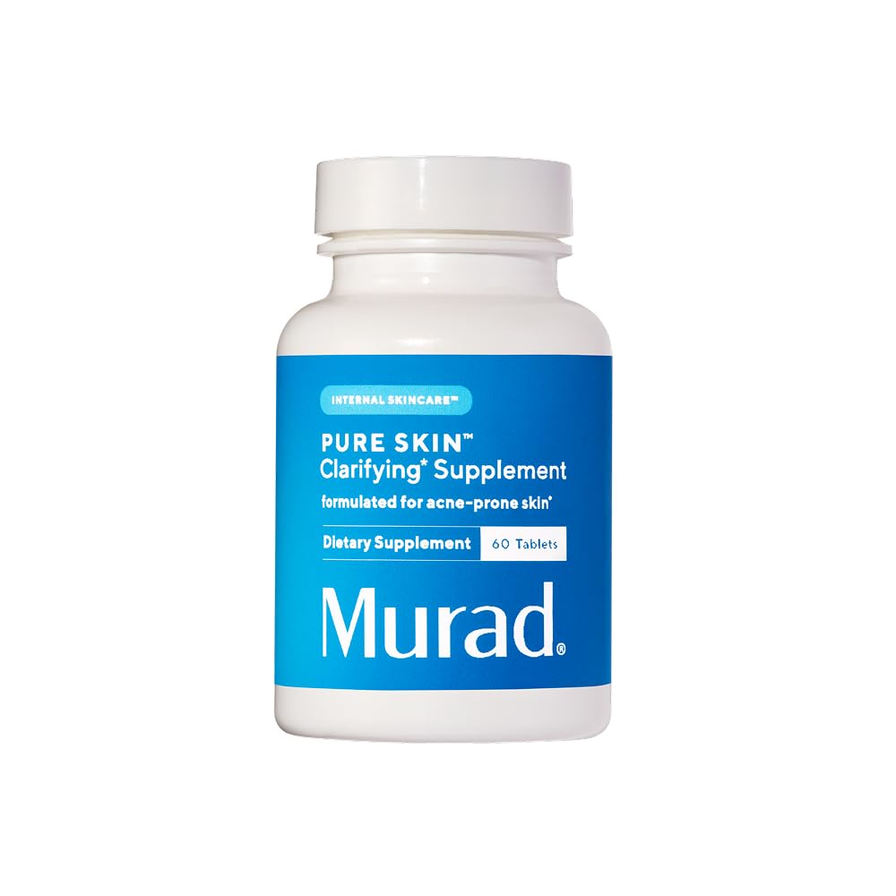Murad Pure Skin Acne Supplements – 60 Tablets – Clear Skin Support with Blend of Vitamin A & B6, Zinc, Amino Acids, & Burdock Root – Promotes Healthy Skin, Oil Balance, Gut Health & Stress Relief Murad uk supplements