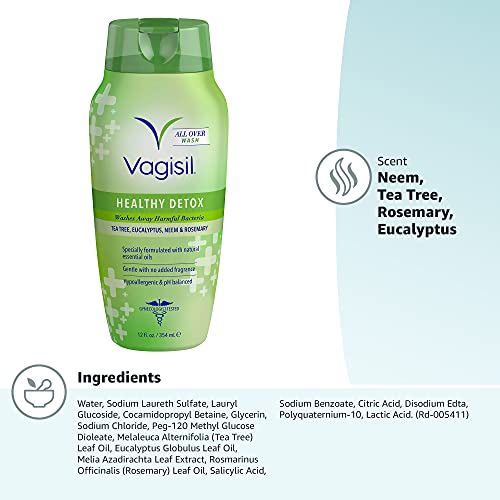 Vagisil Feminine Wash for Intimate Area Hygiene, Healthy Detox, All Over Body Wash Vagisil uk supplements