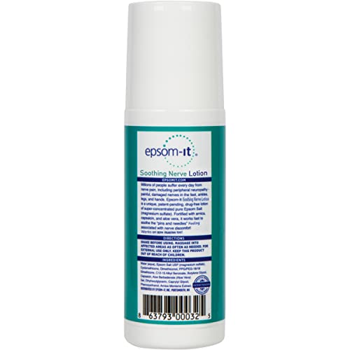 Epsom-It Soothing Nerve Lotion - Roll On Epsom Salt Magnesium Lotion, Topical Magnesium Cream with Capsaicin & Arnica for Tired Muscles and Sleep, 3oz EPSOM-IT uk supplements