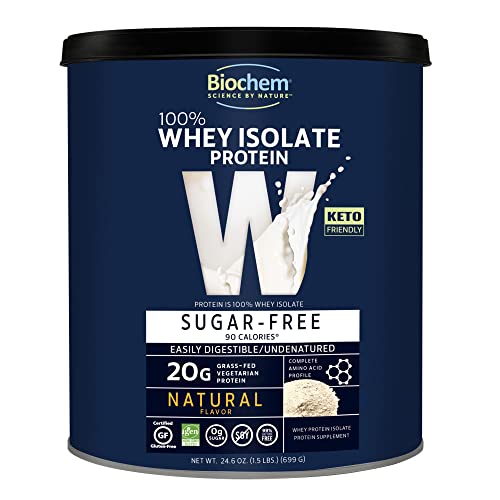 Biochem 100% Whey Sugar-Free Natural 20g, 24.6oz, Certified Vegetarian, Certified Gluten Biochem uk supplements
